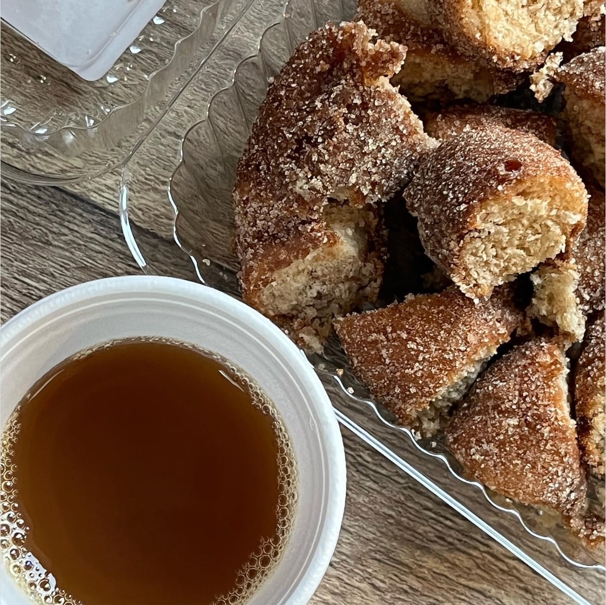 Apple cider and apple cider donuts.